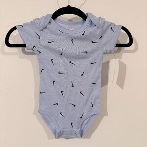 Nike Baby Bodysuit - Size 18 Months - Blue with Black Swoosh Print - NWT